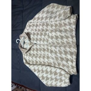 NWT Zelos Womens Plus 1X Ivory Smoke Super Soft Fleece Full Zip Jacket